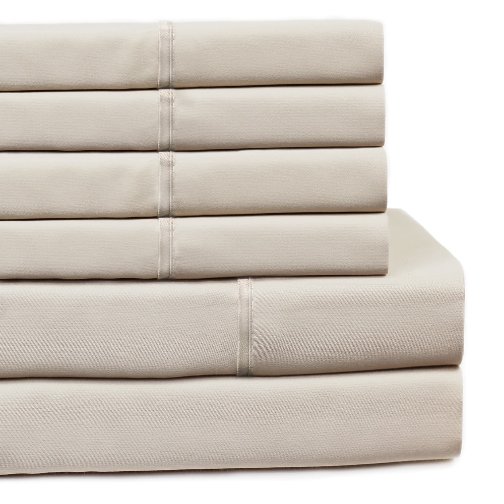 400 Thead Count Pleated Cotton Sheet Set Extra Pillowcases