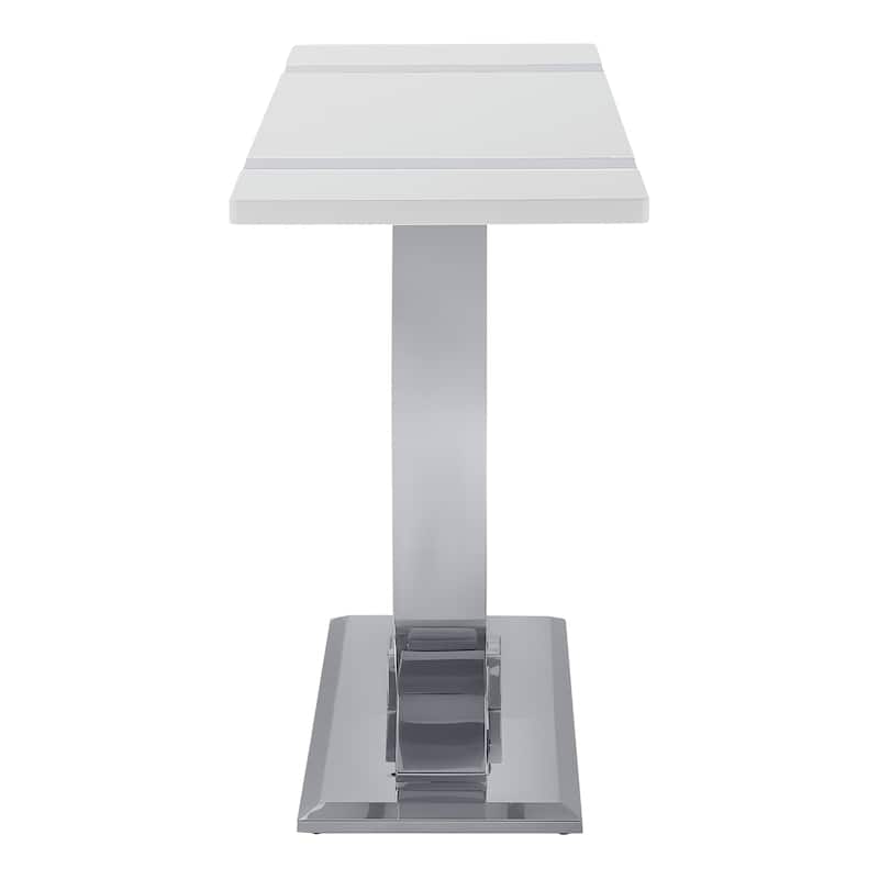 Furniture of America Carra Modern 3-Piece Stainless Steel O-Shaped Trestle Base Coffee Table Set