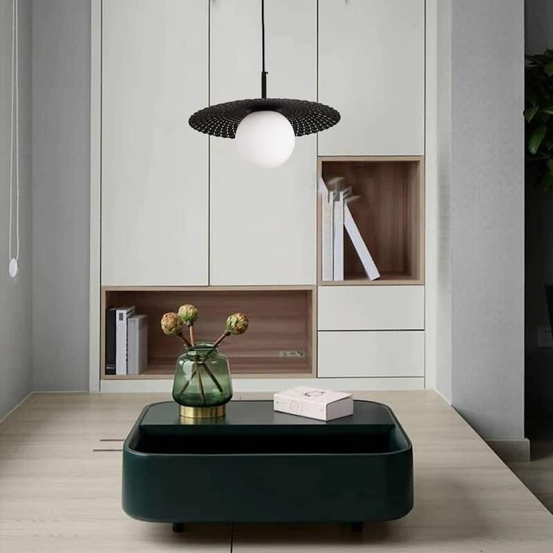 1-Light Glass Globe Pendant Light