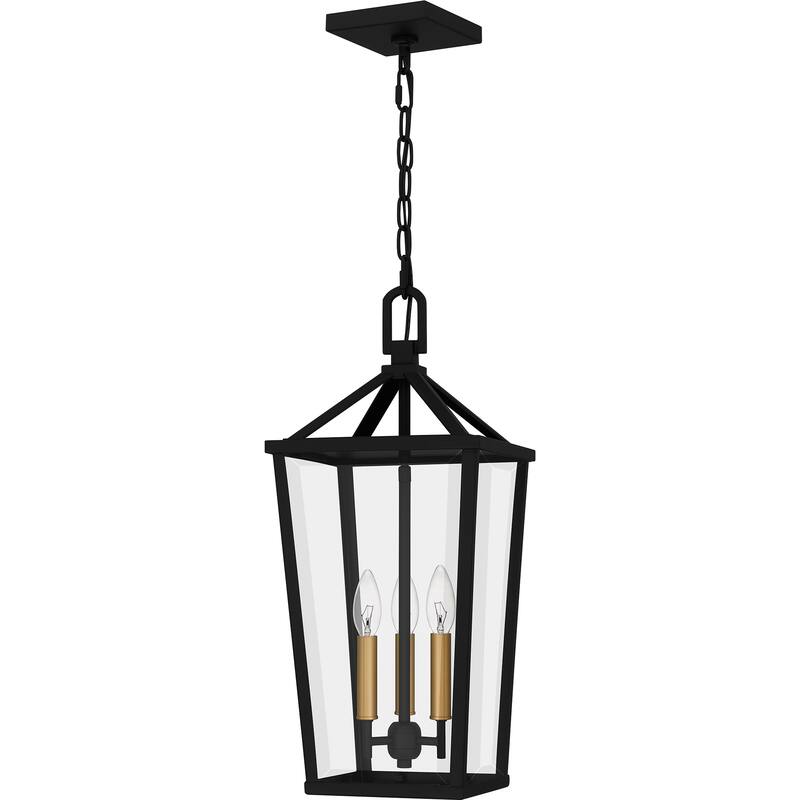 Hull 3-Light Matte Black Outdoor Hanging Lantern