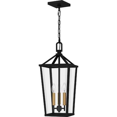 Hull 3-Light Matte Black Outdoor Hanging Lantern