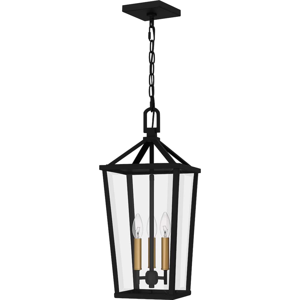 Hull 3-Light Matte Black Outdoor Hanging Lantern
