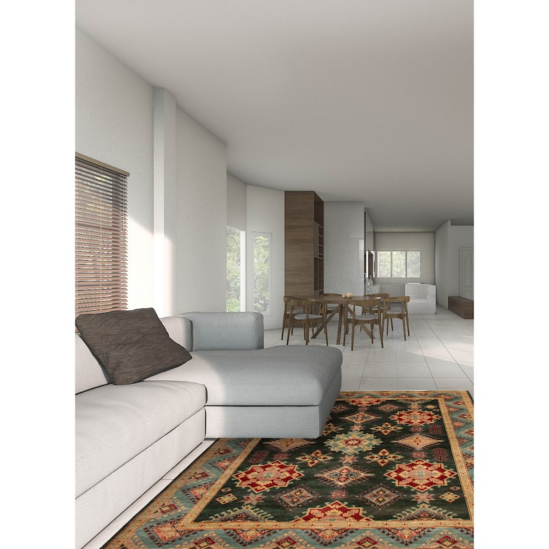 ECARPETGALLERY Hand-knotted Jules Serapi Dark Green Wool Rug - 8'10 x 11'9