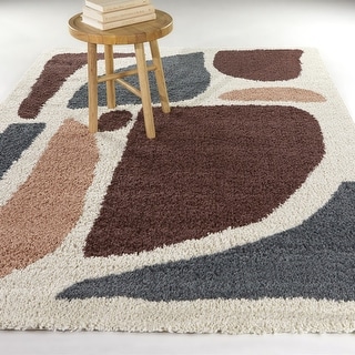 Cesare Abstract Shag Area Rug - Bed Bath & Beyond - 37906245