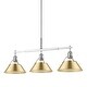 preview thumbnail 2 of 0, Yep by Golden Lighting Orwell 3-light Island Light in Chrome and Brushed Champagne Brass shade - Silver