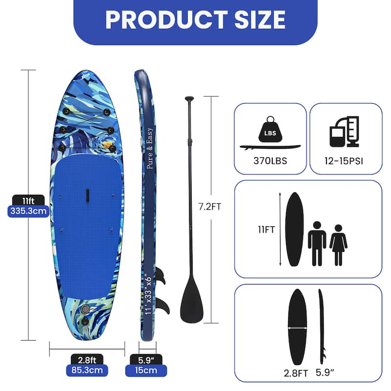 Inflatable Stand Up Paddle Boards with Premium SUP Paddle Board Accessories, Wide Stable Design, Non-Slip Comfort Deck