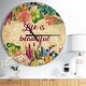 preview thumbnail 8 of 8, Designart 'Life is Beautiful Butterfly Floral' Oversized Quote Wall CLock