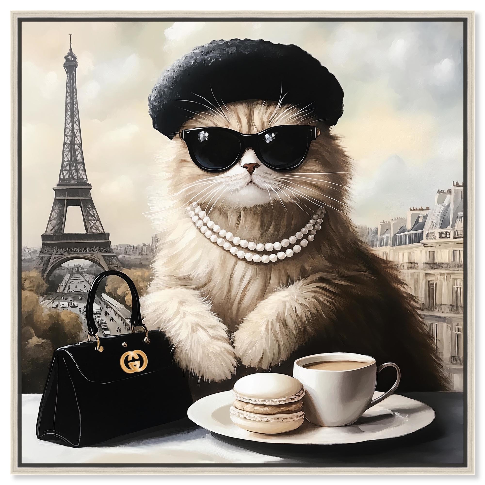 Cat in Paris Treats Canvas by Art Remedy