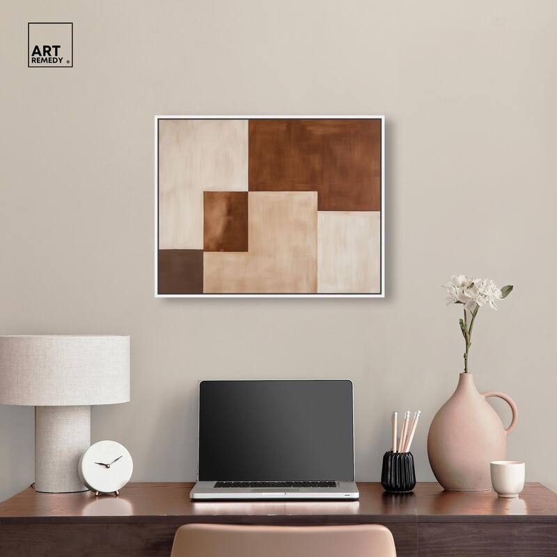 Cream and Brown Panels III Canvas by Art Remedy