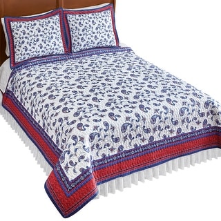 Americana All-Over Paisley Pattern Border Patriotic Quilt - Bed Bath ...