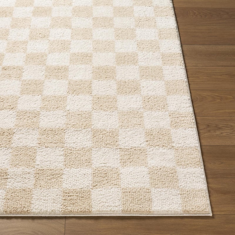 Livabliss Scandinavian Fossay Shag Stripe Washable Area Rug - 2'7" x 7'3" - Beige