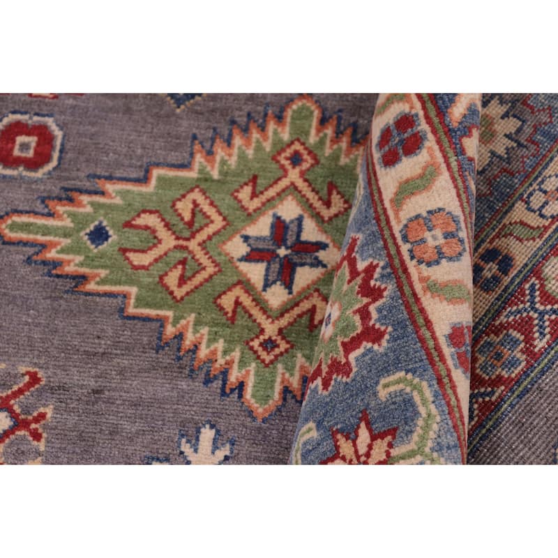 Tribal Kazak Kasen Gray/Blue Wool Rug - 8'3'' x 9'9''