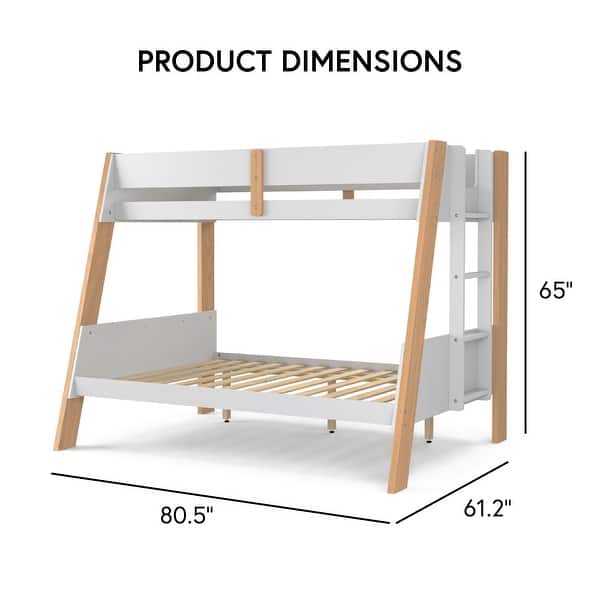 Furniture of America Zylen White Solid Wood Twin over Full Bunk Bed