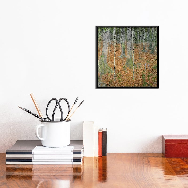 iCanvas "The Birch Wood, 1903" by Gustav Klimt Framed Canvas Print