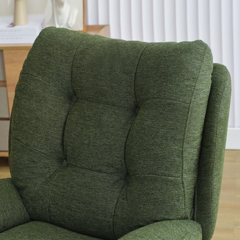 Swivel Accent Chair with Ottoman Rocker Chairs Ottoman Set Rocking Glider Lounge Reading Chair Footrest for Living Room Green