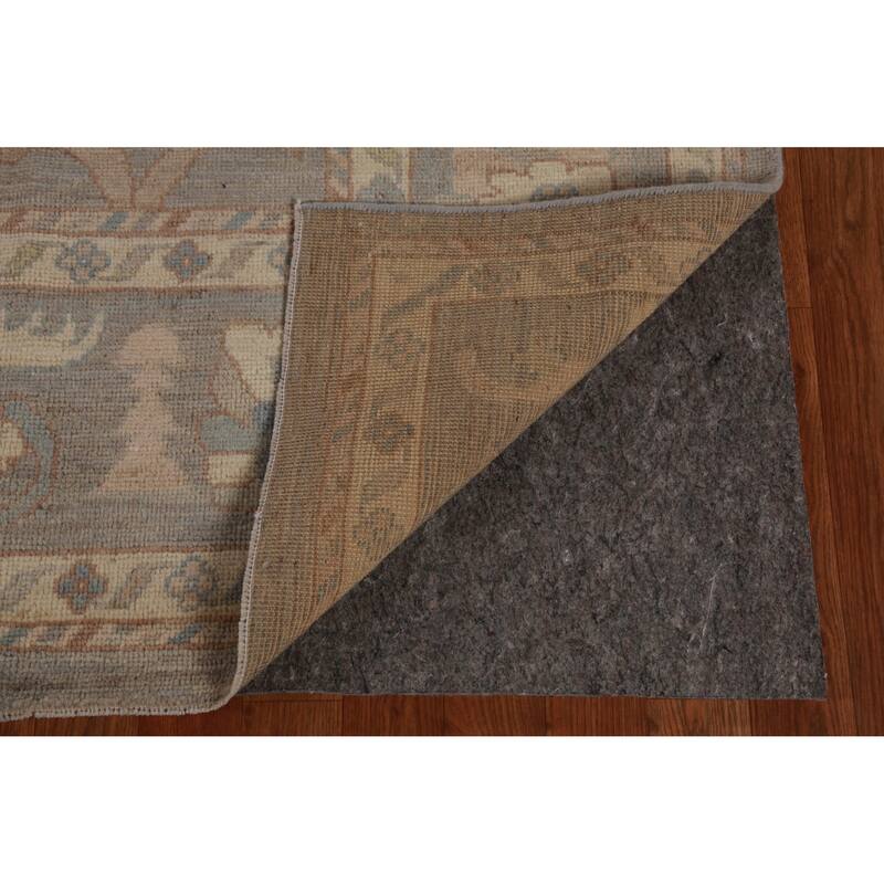 Hand Knotted Oriental 100% Wool Carpet Transitional All-Over Greys & Charcoal Oushak Area Rug - 12' 0'' X 9' 1''