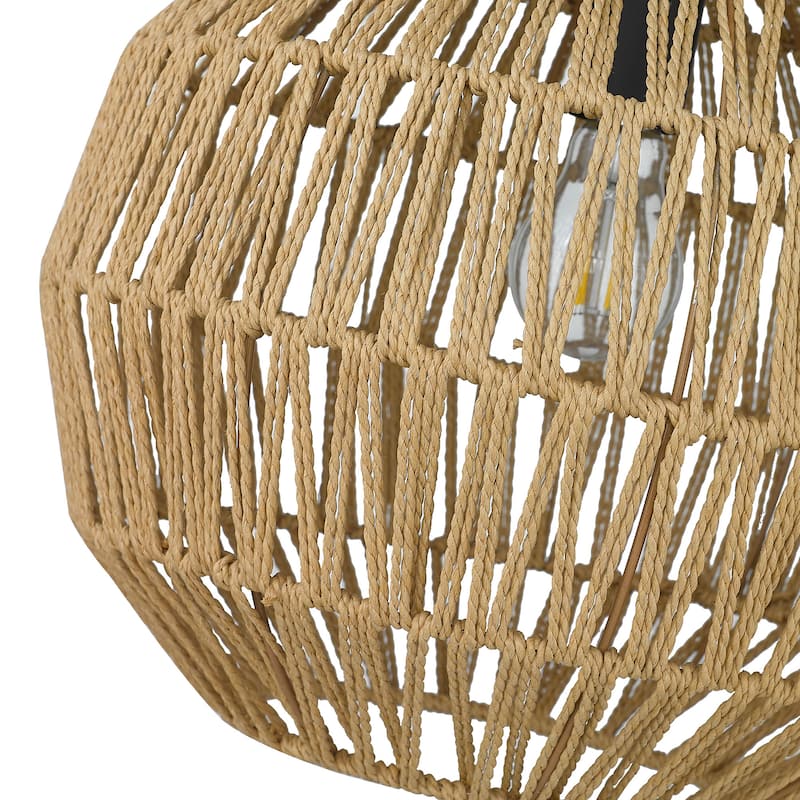 Florence 14" Wide 1-Light Medium Pendant with Rope Shade
