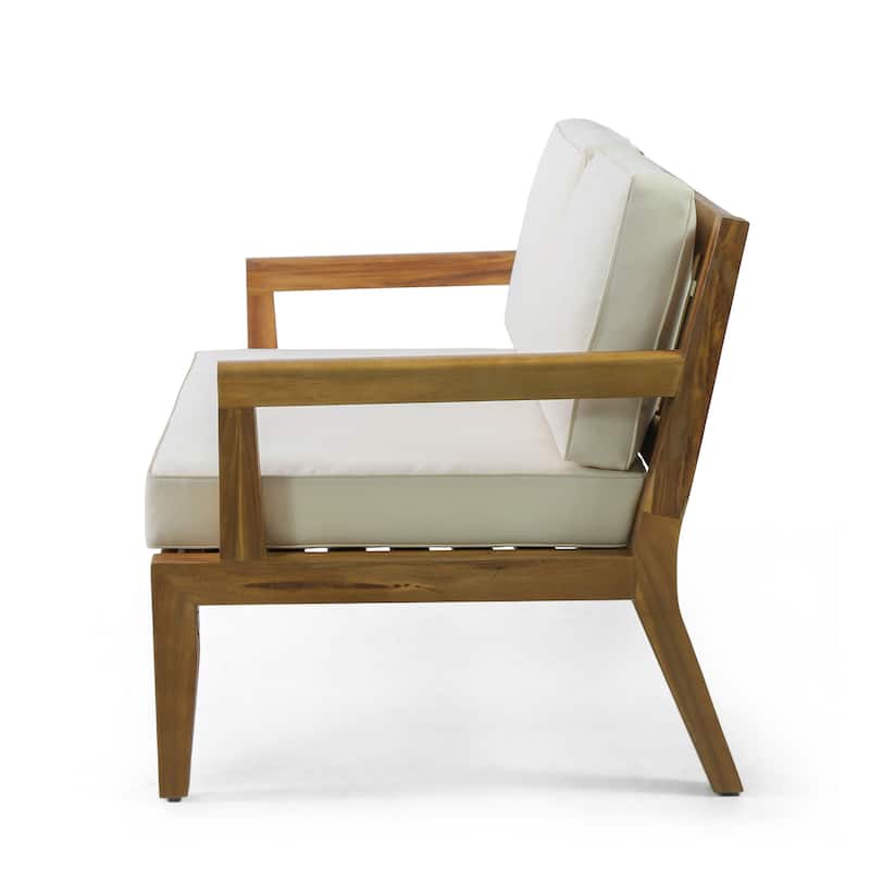 Rossville Outdoor Acacia Wood Loveseat and Coffee Table Set by Christopher Knight Home
