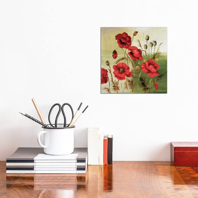 iCanvas "Red Poppies Composition I" by Katharina Schottler Canvas Print - 12x12x1.5