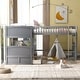 preview thumbnail 3 of 7, Wooden L Shaped Twin Size Bunk Bed with A Loft Bed attached, with 2 Drawers