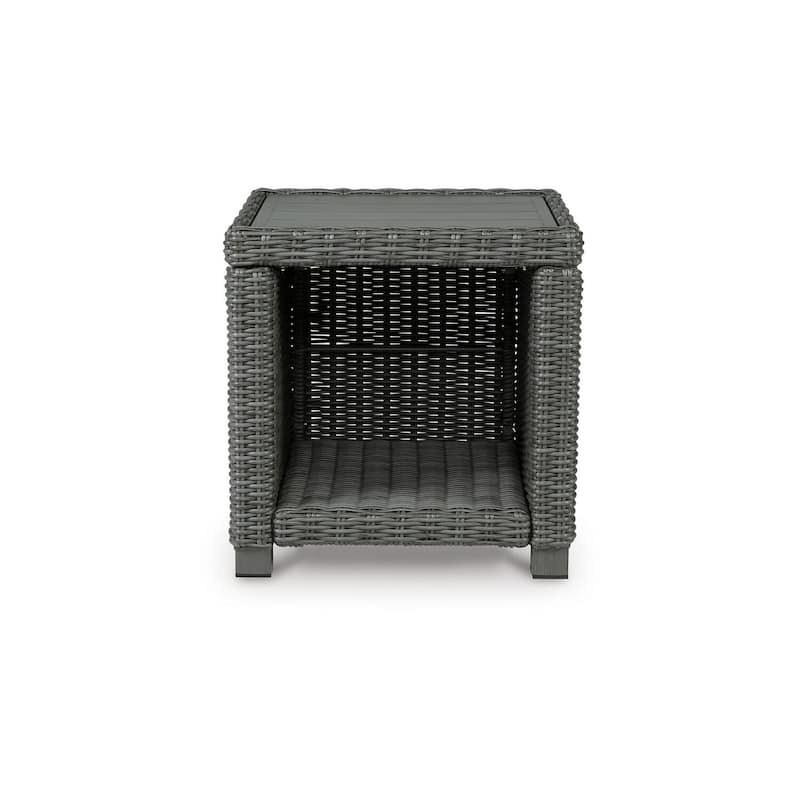 22.13 in. Gray Rectangle Metal End Table, Sturdy Build End Side Table for Living Rooms