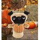 preview thumbnail 4 of 4, DolliBu Pug Dog Hand Puppet Stuffed Animal with Pumpkin Plush Decor - 10 inches