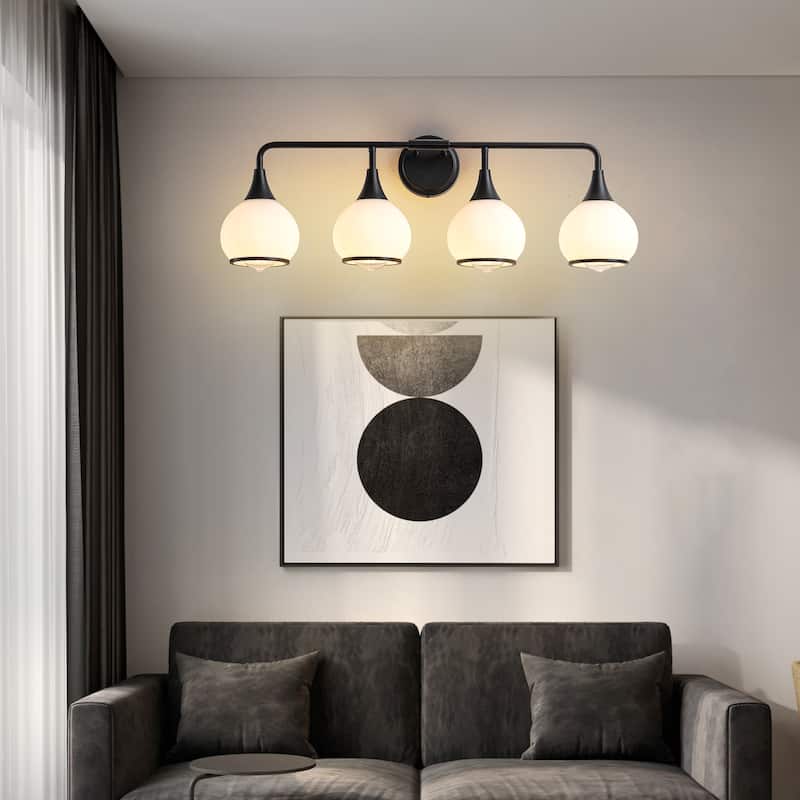 Modern Vanity Lights Dimmable Bathroom Light Fixtures with Glass Shade