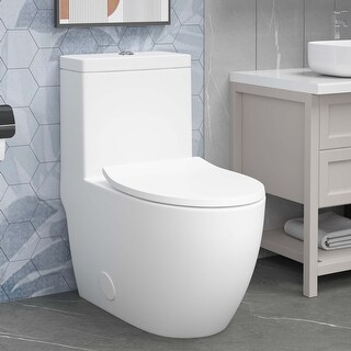CB HOME Modern Elongated One-Piece Toilet - N/A - Bed Bath & Beyond ...