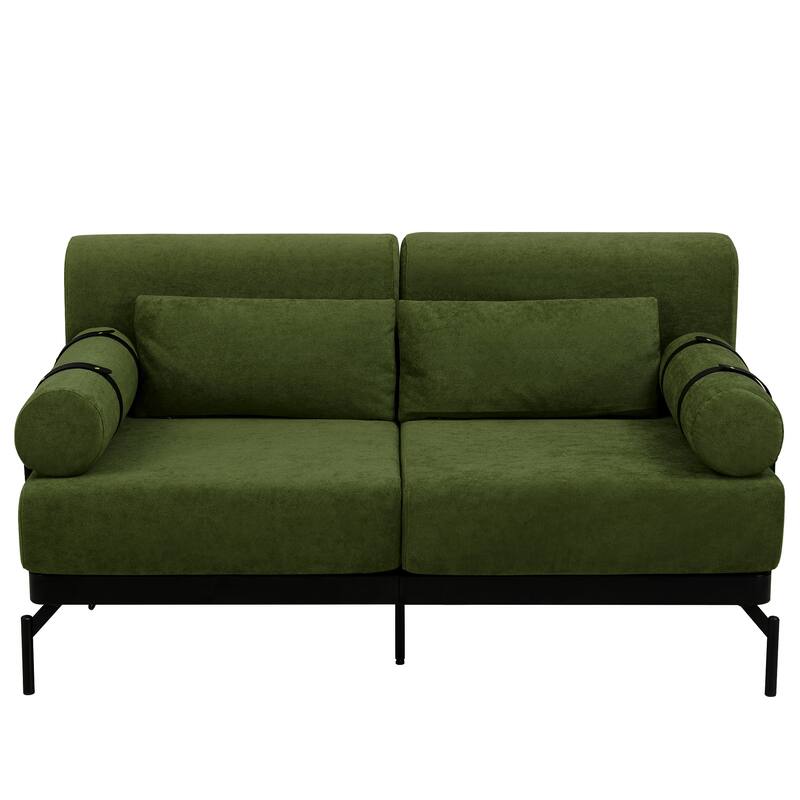Modern Loveseat Sofa,59" Sofa Couch with Flexible USB Ports,Unique Cylindrical Armrests for Living Room