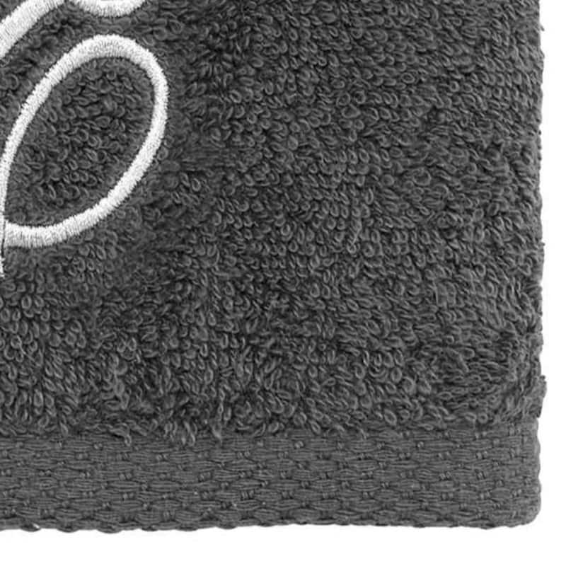 Avanti Linens Granite/Silver Script Monogram Fingertip Towel Letter E - Fingertip Towel