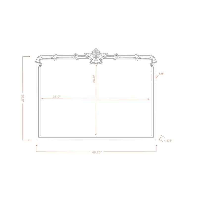 Mariela Traditional Overmantel Mirror - 30"H x 40"W x 2"D