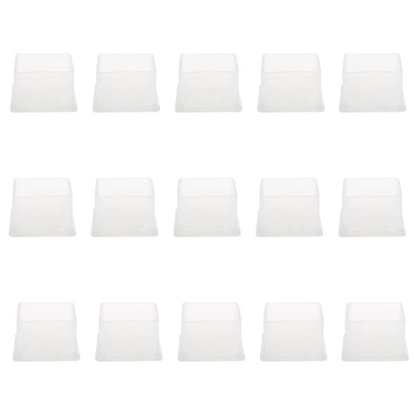 Clear PVC Chair Leg Caps End Tip Feet Cover Furniture Glide Floor Protector 15pcs 1.5" x 1.5" (38x38mm) Inner Size