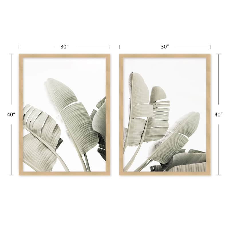 "Emerald Canopy" Set of Two Framed Textured Wall Art - Multi-Color