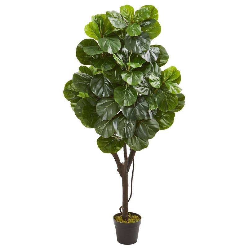 5ft Artificial Fig Tree - Indoor Faux Tree, Greenery Decor, Home Office Plant - Green - 51-60 Inches