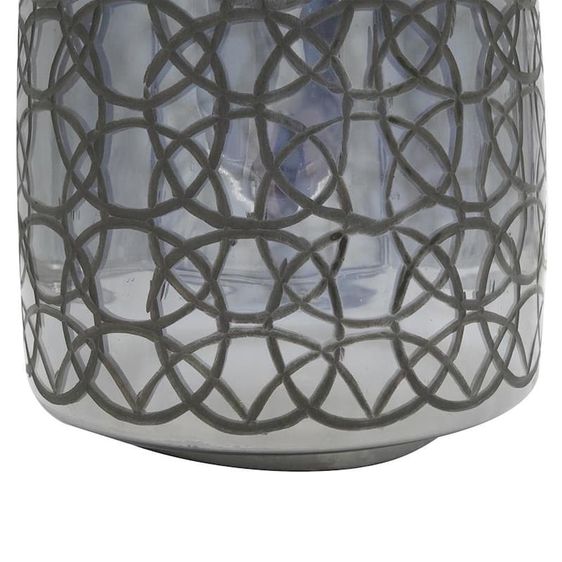 12" Dark Gray Geometric Round Glass Table Vase - 12.00