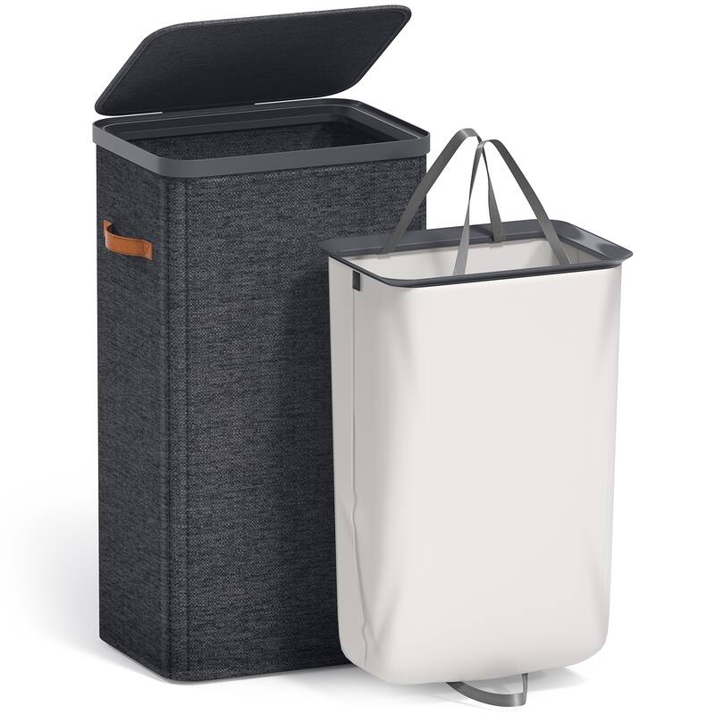 Sorbus 1-Compartment Laundry Basket with Removable Laundry Bag, Durable Organizer for Bathroom - 16.5" W x 12.5" D x 29.5" H