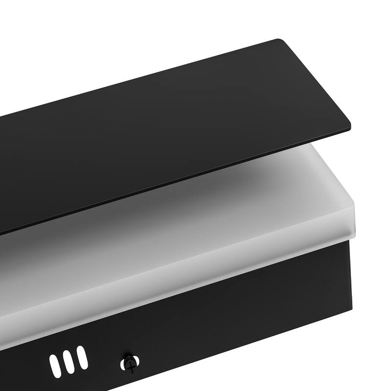 YANSUN Set of 2 Outdoor Wall Lights, 30W LED, 39.4" Black Modern Strip