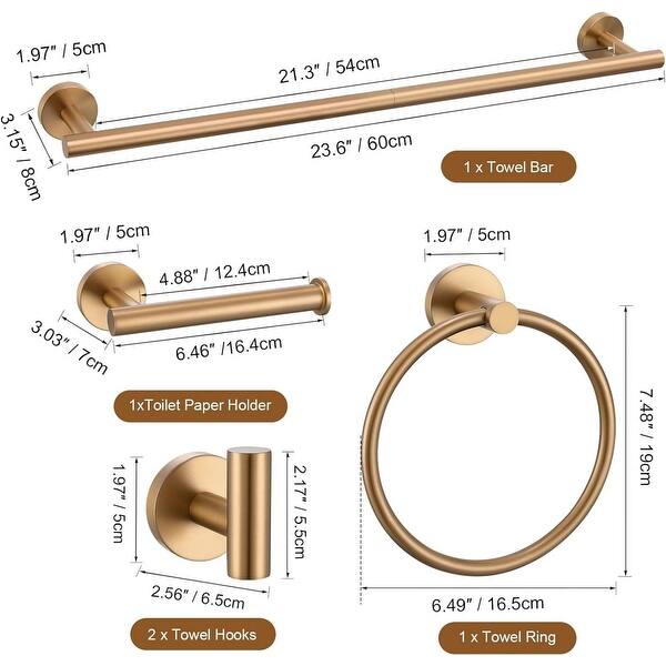 Brushed Rose Gold) Bathroom Hardware Set, 304 Brushed Stainless Steel, 24  Inch - Bed Bath & Beyond - 42870155