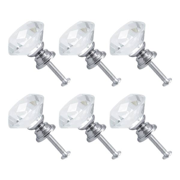 Shop 6pcs Crystal Knobs Aluminum Alloy Base Round Shaped Knob