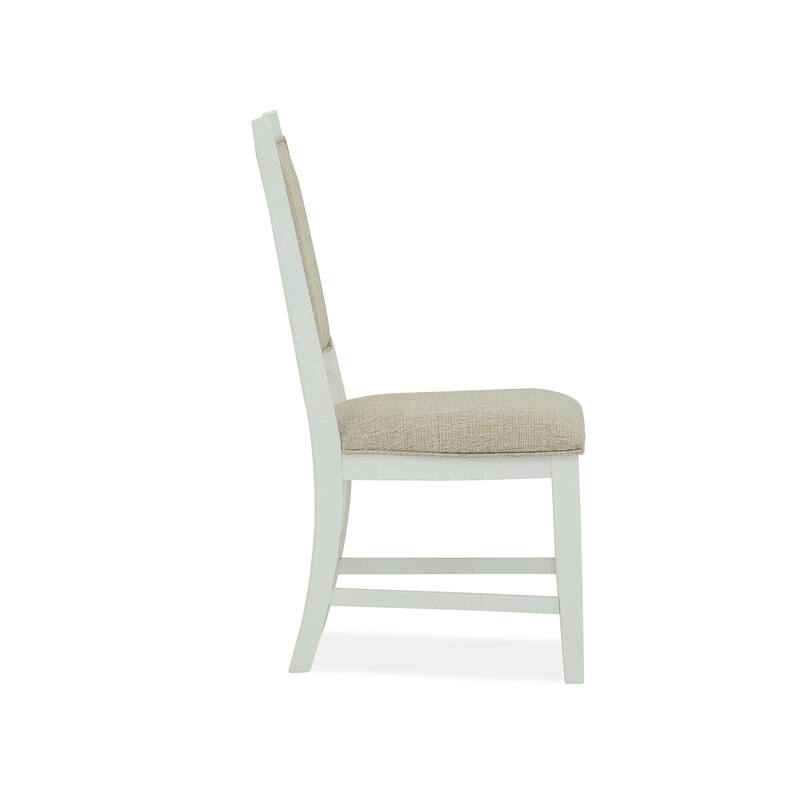 Magnussen Home Heron Cove Chalk White And Dovetail Grey Upholstered Side Chair Two Pack - 19.75''W x 24''D x 39.75''H