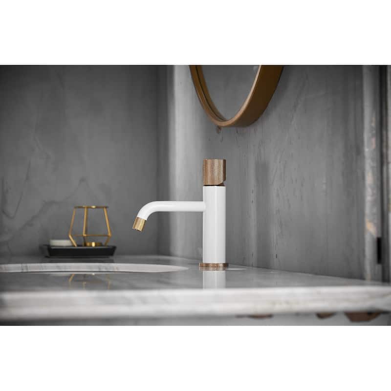 Classic Lead Free Single Handle Bathroom Faucet - White