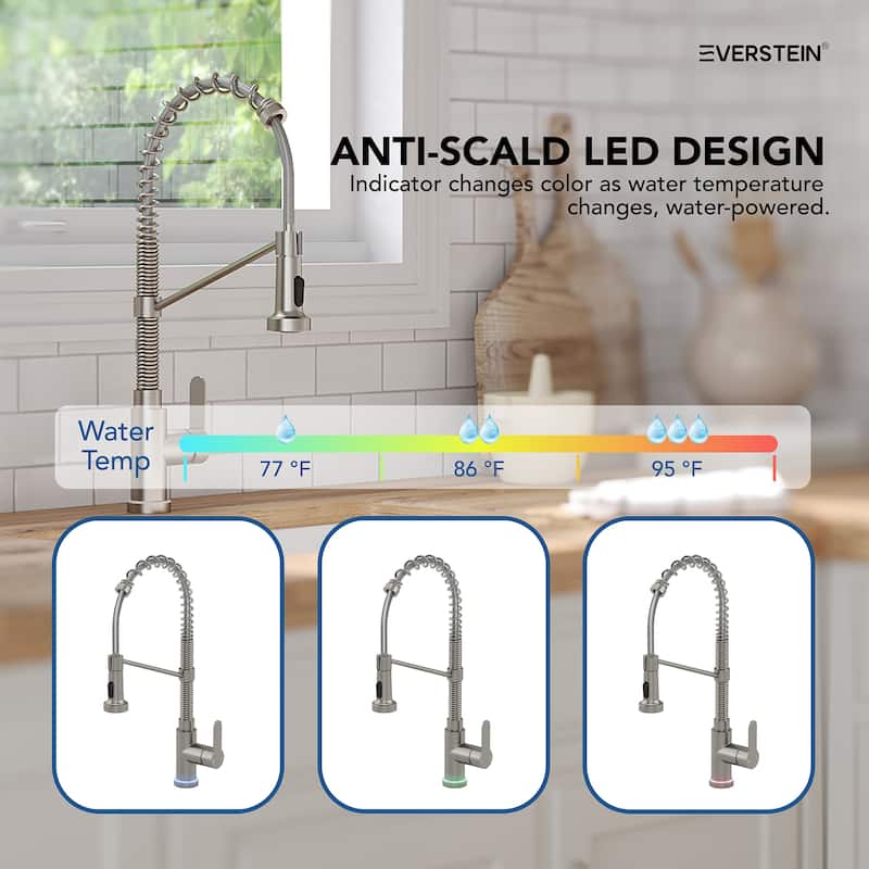 Kitchen Sink Faucet with Pulldown Sprayer Single Handle Spring Pulldown Kitchen Faucet