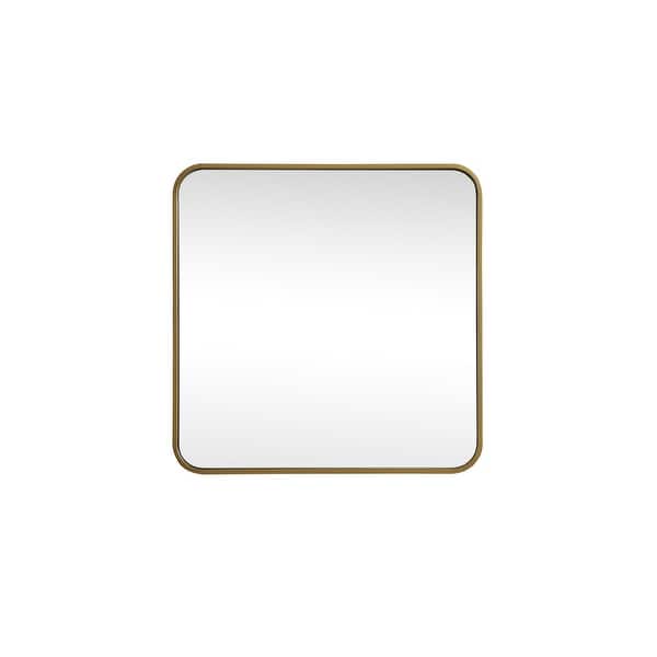 slide 2 of 11, Elegant Lighting MR802424 Evermore 24" W x 24" H Transitional Square Brass