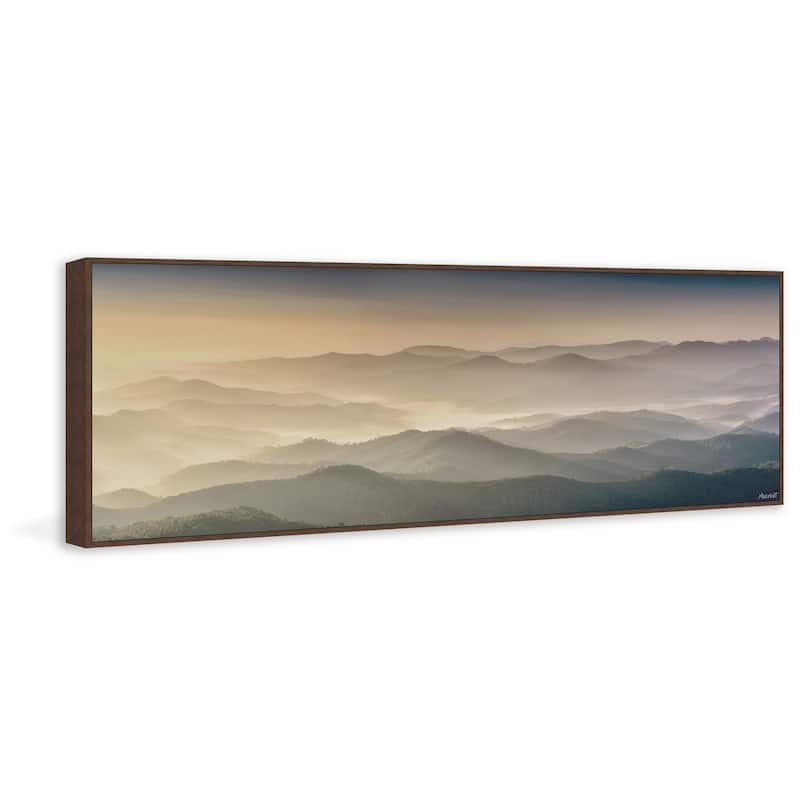 Foggy Peaks Floater Framed Print on Canvas