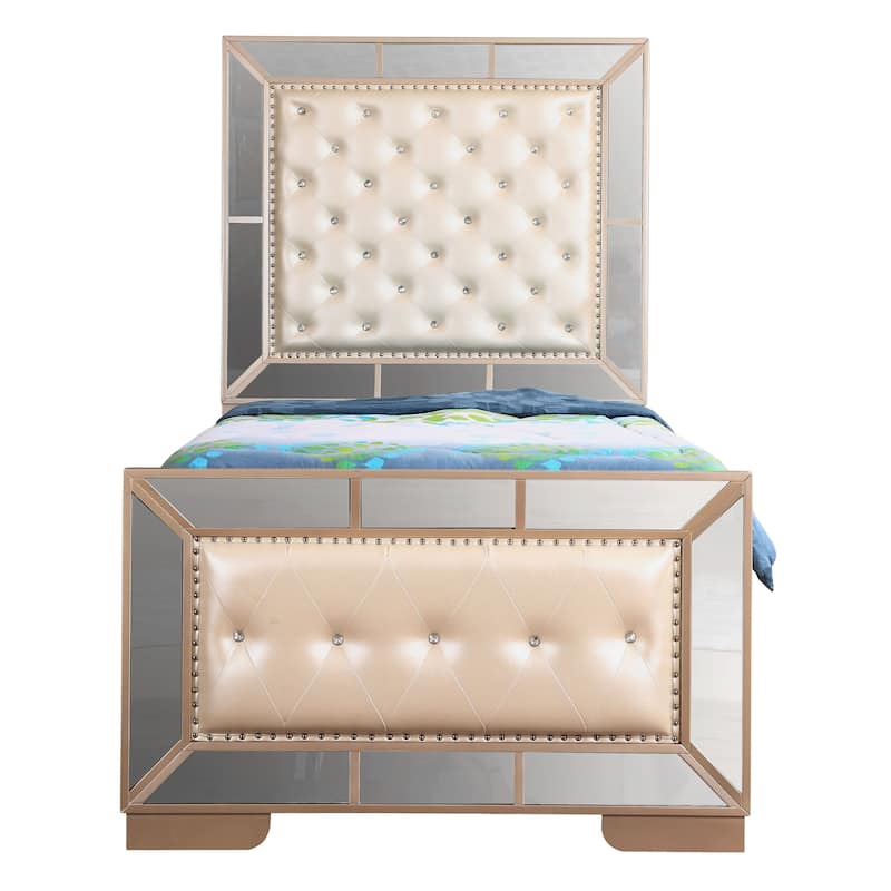 Hollywood Hills Faux Leather Tufted Bed