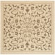 SAFAVIEH Courtyard Clarine Indoor/ Outdoor Waterproof Patio Backyard Rug - 7'1 x 7'1 Square - Natural/Brown