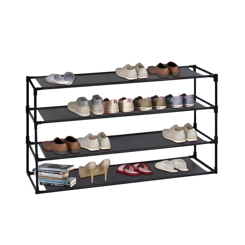 Modern Waterproof Shoe Rack Organizer Tower for Small Spaces Black