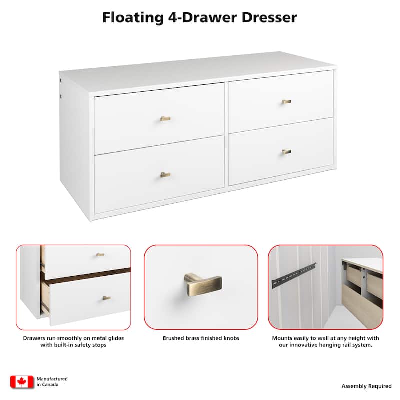 Prepac Floating 4-Drawer Dresser