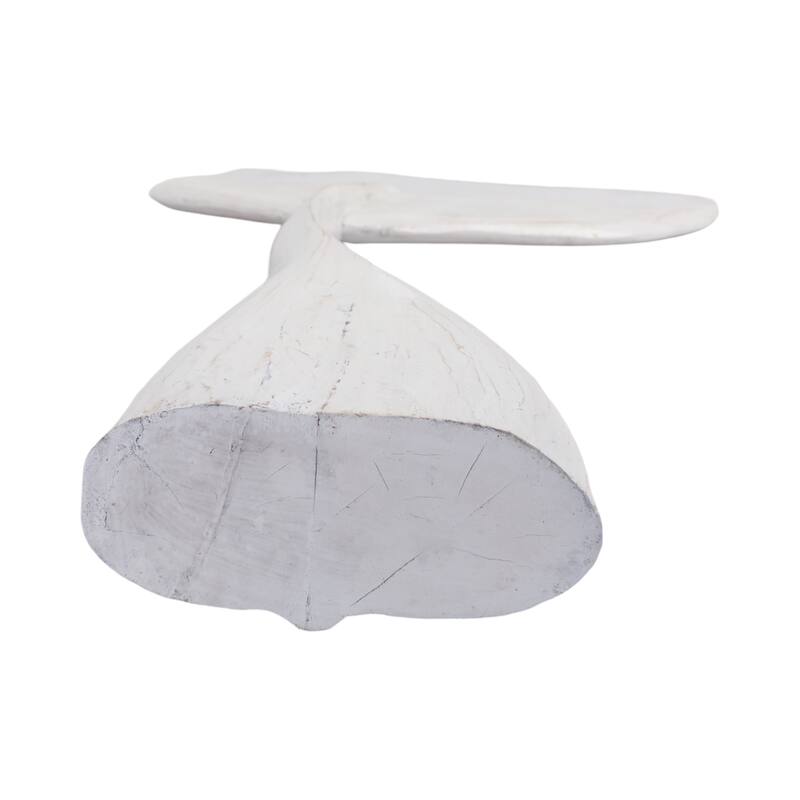 Artistic Wood Whale Tail Figurine Sculpture Home Decor - White