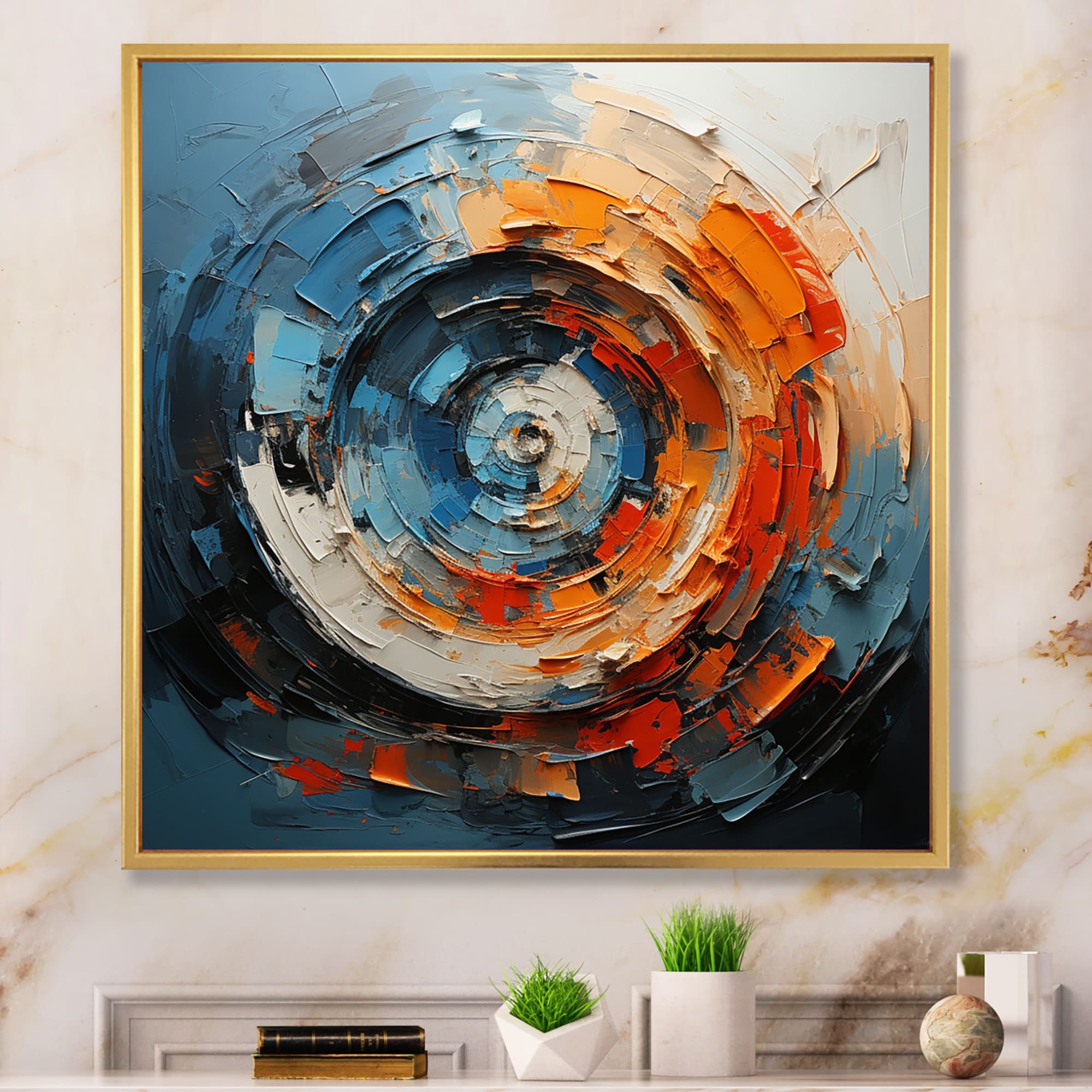 Abstract Spiral Painting Black And White Paintings On Canvas 30x40